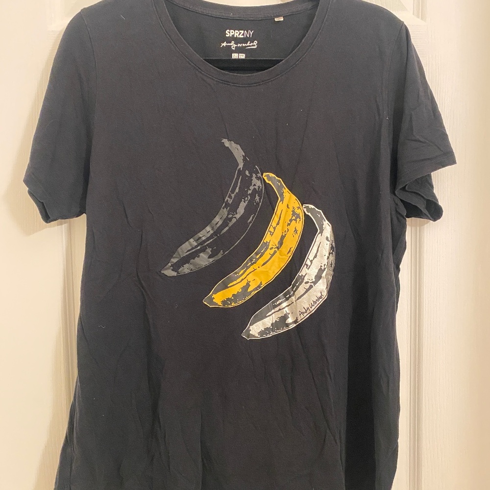 Uniqlo Andy Warhol Bananas T-Shirt-Women's XL-SPRZ NY-Silver Banana T